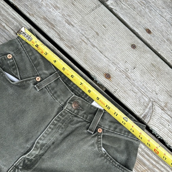 Vintage Levi’s  951 relaxed fit tapered jeans in olive green - Picture 9 of 11
